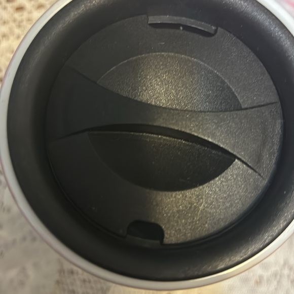 NWOT large Sheffield Home Corgis themed pink mug with black lid - Picture 3 of 8